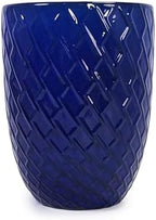Hand Glazed Ceramic Plant Container Modern Decorative Pot Planter Drainage Hole Thick Earthenware Vessel Breathable Clay Porous Walls Weighty Stable Base Root Succulents Herbs Palms (Dark Blue) by WEALTHKING