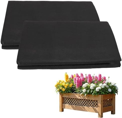 2 Pack Raised Garden Bed Liner, Raised Garden Bed Liner Non Woven, Fabric Planter Liner for Greenhouse Vegetable Gardening, Cuttable Plant Liner with Soil Containment & Water Drainage by Unknown