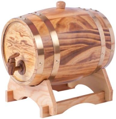 1.5L Oak Aging Barrels Whiskey Barrel Dispenser Home Wine Bucket Whiskey Barrel for Wine, Spirits, Beer, and Liquor Light Yellow (with baked oak chips) by Aimee_JL
