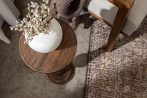 Kate and Laurel Wegner Traditional Wooden Round Drink Table; 8 x 23; Rich Brown; Elegant and Durable Pedestal Table for Use as Small Drink Table; Plant Stand; or Decorative Item Display - Image 6