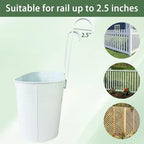 17" Hanging Metal Railing Planter with Detachable Hook, Oval White, 2 Pack - Image 2