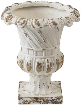 SOFE Vintage White Garden Planter Urns 18 Inches Tall, Handmade Antique - Image 5