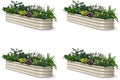 4 Pcs Galvanized Raised Garden Bed 6x2x1 ft, 12" Metal Planter Box by Annoell