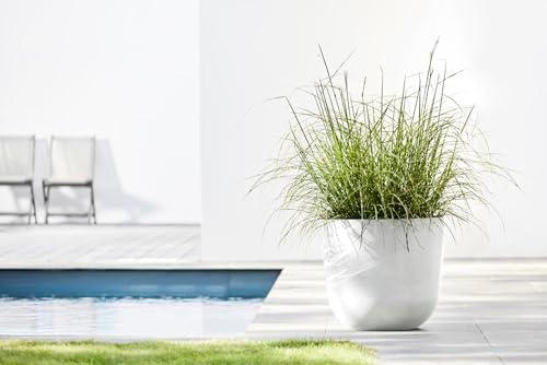 Ecopots Oslo Round Flower Planter, Pure White, 17.75" - Image 4
