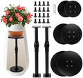 Plant Stand, Plant Risers for Inside Pots, Adjustable 12-21" with 3 Interchangeable Bases 6" 8" 10" - Metal Lifter for Tall Square Round Tapered Pots, Pot Filler Insert for Indoor Outdoor Garden, 2 PCS by pilavaloo