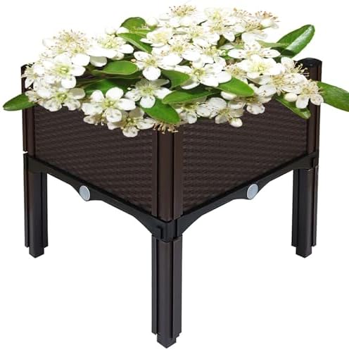 HOSTIC Garden Bed Elevated Plant Box Plastic Rattan Drainable by HOSTIC