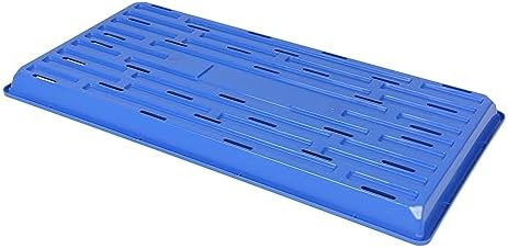 SUNPACK 10" x 20" Heavy Duty Shallow Plastic Seed Starting Tray, Blue, 1" (Pack of 30) - Lined with Drainage Holes for Excess Water and Aeration, Ideal for Greenhouses or Indoor Gardening - Image 3