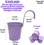 LaLaGreen Hanging Planters Outdoor -10 Pack, 6 Inch Colorful Large Metal Flower Pot, Balcony Planters Railing Hanging Herb Garden Iron Hanging Plant Buckets for Fence Rail Deck Porch Outside Wall - Image 2