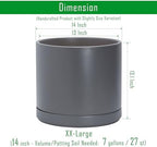 D'vine Dev 14 Inch Ceramic Planter Pot, Grey, 94-O-G-3 - Image 3