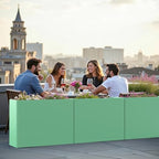 Metal Planter Box with Removable Insert Shelf 32x12x24Inch, Green - Image 2
