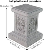 Decorative Roman Column Pedestal, English Rosette Indoor Outdoor Sculptural Garden Plinth Base Statue Riser, Weatherproof Sturdiness Plinth Base Statue Riser for Statues, Flower Pots, Decor, Cast Stone Resin (1365) - Image 2