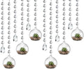 GlikCeil 112 Pcs 3.15'' Hanging Glass Tealight Holder Globe with K9 Crystal Garland Strands,Teardrop Pendant Hanging Tealight Candle Holder Orbs Air Plant for Wedding Centerpiece Party Decor (Clear) by GlikCeil