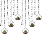 GlikCeil 112 Pcs 3.15'' Hanging Glass Tealight Holder Globe with K9 Crystal Garland Strands,Teardrop Pendant Hanging Tealight Candle Holder Orbs Air Plant for Wedding Centerpiece Party Decor (Clear) by GlikCeil