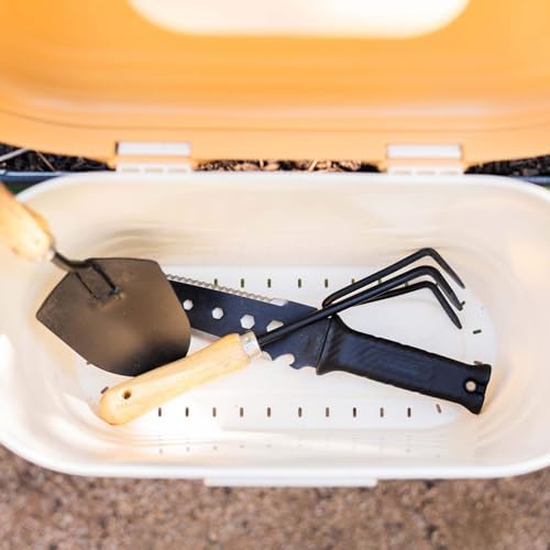 Vego Garden Heavy-Duty Hanging Garden Toolbox, Weather-Resistant Durable Polymer, Holds Up to 44 lbs, Features a Rounded Lid Daffodil Yellow - Image 6