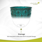 Headwind Glazed Ironstone Diamonte Collection – Surf Green 12-Inch Decorative Plant Pot, Indoor & Outdoor, Vintage Diamond-Textured, Lightweight & Weather-Resistant for Garden Use by Robert Allen - Image 6