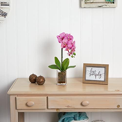 Nearly Natural 20 in Artificial Phalaenopsis Orchid Arrangement in Vase - Image 3