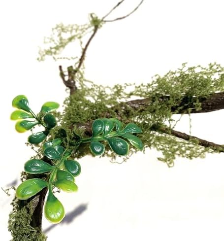 43 inches Moss Twig Vines Artificial Trees Branches Jungle Climber Fake Greenery Twigs Trunk with Greenery for Home Decor Garden Landscape Hanging Reptile Habitat Decor (Green - Pack of 2) - Image 5