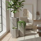 Hexagon Column Planters, 22 Inch, Brown Grey - Image 4