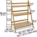 Tiered Plant Shelf 3-Tier Bamboo Ladder Plant Shelfs Folding Display Shelving Multiple Storage Shelf Plant Hanger Garden Rack Flower Plant Stand Display Rack for Indoor Outdoordecoration - Image 6
