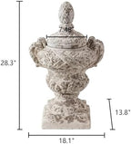 SOFE Vintage 28" Tall Large Outdoor Plant Pot, Lidded Garden Planter Urns - Image 2