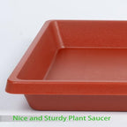 Square Plant Saucer 14 Inch 2 Pack, 6 8 10 12 13 16 18 20 Durable Plastic Plant Trays for Pots-Indoor Outdoor, Durable and Thicker Large Plant Drip Trays, Flower Planter Saucers for Potted Plants - Image 3