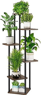 AZERPIAN 6 Tier Tall Plant Stand Indoor Corner Tiered Shelf Metal MDF Board by AZERPIAN