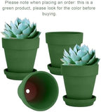 vensovo 6 Inch Green Terracotta & Clay Pots with Saucer, 4 Pack - Image 2