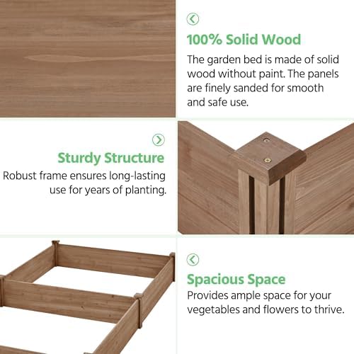 Yaheetech Wooden Raised Garden Bed Outdoor Planter Box, Dark Brown - Image 6