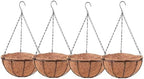 LaLaGreen Hanging Baskets (16 in, 4 Pack) Black Outdoor Coco Liner Planters by L%C3%A1L%C3%A1Green