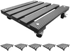 6-Pack 12" Square Plant Stand with 360° Lockable Caster Wheels, 220 lbs Capacity, Heavy-Duty Weather Resistant WPC Plant Caddy for Large Planters, Indoor Outdoor - Image 2