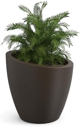 Mayne 8879-ES Modesto 20in Round Patio Planter, Espresso by Mayne