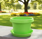Flower Pots with Saucers, 9 inch, Lime Green, Pack of 5 - Image 3
