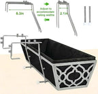 Y&M 2Pcs 24'' Railing Planter Box Set with Black Non-Woven Fabric Liner, Flower Boxes with Adjustable Brackets, Large Metal Hanging Window Boxes for Fence, Deck, Balcony, and Garden - Image 4