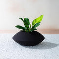 Fab Habitat Cairn Handmade Bowl Metal Planters in Mocha Charcoal - Large, Indoor/Outdoor, Lightweight with Drainage Holes by FabHabitat
