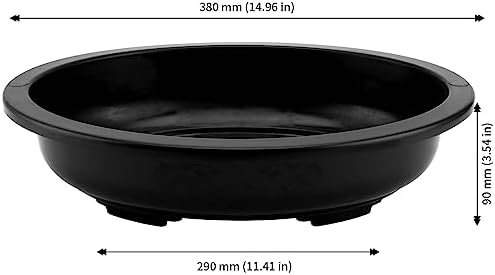 JAPCHET 12 PCS Oval Bonsai Training Pots, Plastic Pots with Drainage Holes Oval Nursery Pot for Home, Garden and Hotel, 15 x 11.4 x 3.5 in, Black - Image 2