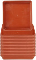 PATIKIL Plant Saucer Tray, 15 Pack 10 Inch Plastic Square Plant Saucer Flower Planter Drip Tray for Indoors Outdoors Patio Balcony, Terracotta by PATIKIL