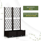 Raised Garden Bed with Trellis, Outdoor Free-Standing Trellis Planter Box with Drainage Holes, Privacy Planter for Patio, Above Ground Elevated Garden Bed for Outdoor Climbing Plants Vines (Brown) - Image 3