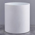 FaithLand 14 Inch Fiberstone Planter - Lightweight Modern Cylinder Plant Pot with Drainage Hole & Plug, Indoor Outdoor Use, Matte White by FaithLand