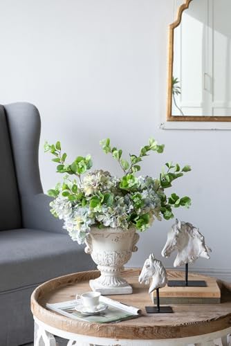 White and Gold Decorative Urn Planter, 9.4 x 10.6 Inch by Noeko