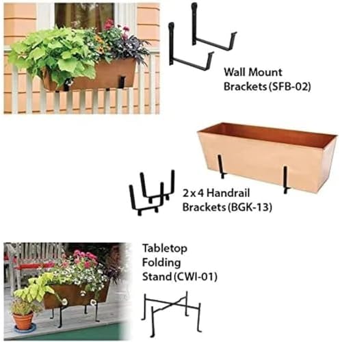 Weather-Resistant Copper Window Box Planter Classic Rectangular Flower & Herb Container Durable Outdoor Metal Garden Planter for Balcony Porch & Patio Antique Finish - Image 4