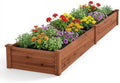 GIANTEX 95" Wooden Raised Garden Bed, Rectangular Planter Box, Brown by Giantex