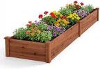 GIANTEX 95" Wooden Raised Garden Bed, Rectangular Planter Box, Brown by Giantex