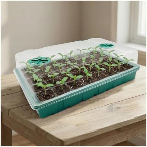 4Pcs 40 Holes Seed Starter Tray Plant Trays with Humidity Vented Domes Bases Starting Indoor Gardening - Image 2