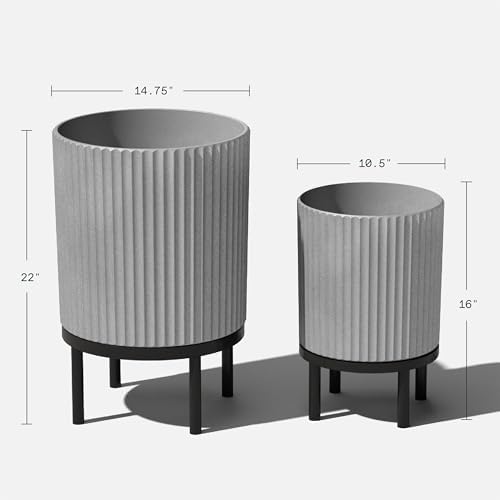 Veradek Demi Series Raised Duo Planters - Set of 2 Planters with Stands - Image 3
