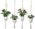 Toddmomy Cotton Rope Macrame Plant Hanger Hanging Basket 4pcs - Image 4