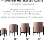 FaithLand 10 Inch Fiberstone Planter - Lightweight Modern Cylinder Plant Pot with Drainage Hole & Plug, Indoor Outdoor Use, Terracotta Color - Image 5