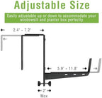 Window Box Brackets, Adjustable Hanging Railing Planter Box Brackets - Image 2