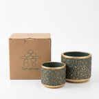 6 +4.4 Inch Cement Planter Decorative Pots with Drainage Hole for All House Plants, Succulents, Flowers, and Cactus (Green) - Image 5