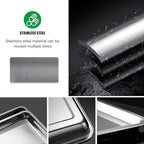 RooTrimmer 10 Pack Large Stainless Steel Seedling Trays, Heavy Duty Metal Water Catch Trays for Nursery Pots Transplant, Seed Germination & Propagation Flats (17.5 inch×13.56 inch, 1.18" Height) - Image 3