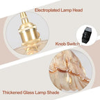 Plug in Pendant Light Fixtures,Hanging Light Fixture Flower Amber Glass Pendant Light 11 inch E26 Pendant Lighting for Kitchen Island, Bedroom, Dining Room, Living Room - Image 4